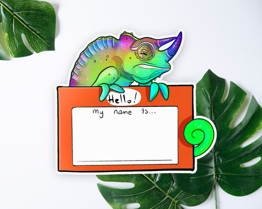 Jackson's Chameleon Name Tag Sticker 4"x4"